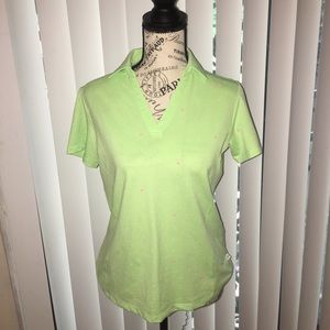 Lady Hagin essentials green and pink shirt